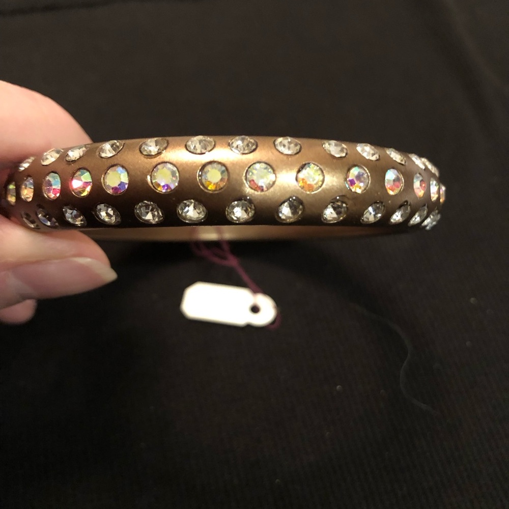 Sparkling Crystal-Embellished Brown Bracelets